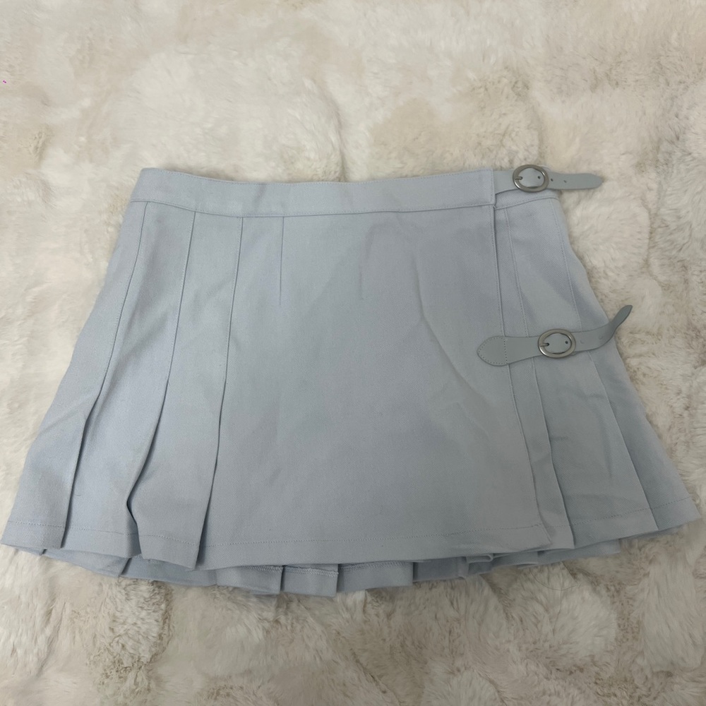 Brandy Melville baby blue skirt with buckles